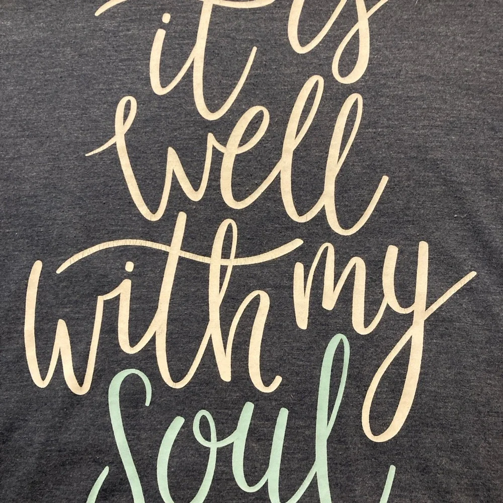 Inspirational Blue Graphic T-Shirt - Picture 3 of 5